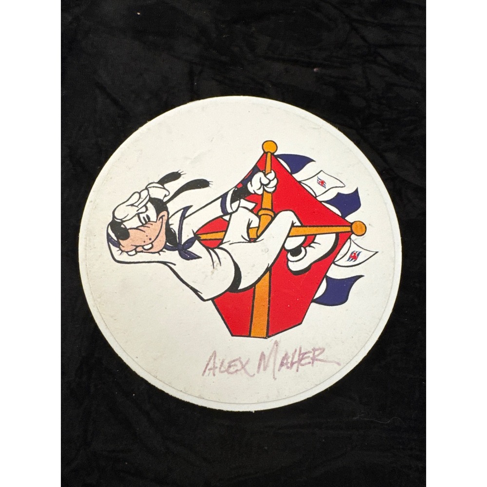 Disney Cruise Line Goofy Sailor Nautical Round  signed by Alex Maher